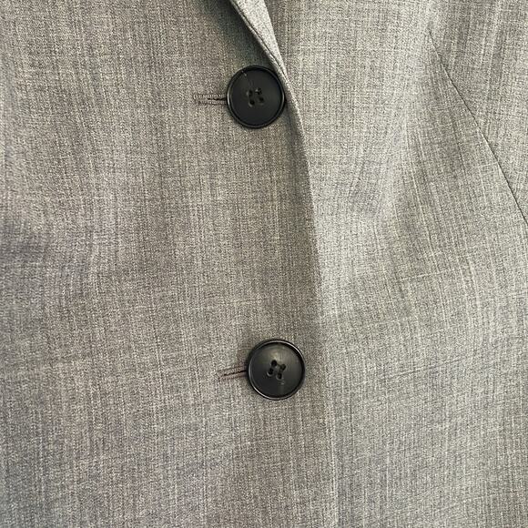 Lafayette 148 Gray Virgin Wool 2 Button Blazer Size 8 Office School Classic Twee - Picture 3 of 8